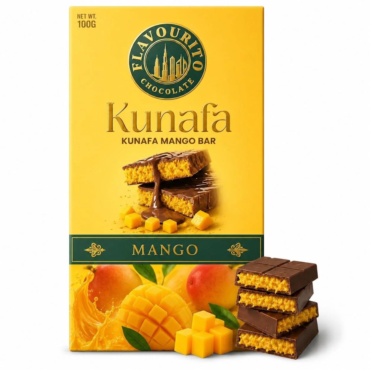 Flavourito Kunafa Mango Chocolate Bar 100g