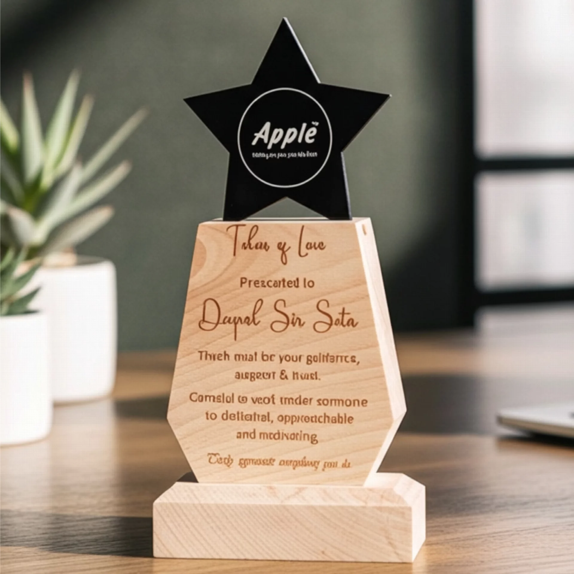 Customized Wooden Trophy for Special Recognition