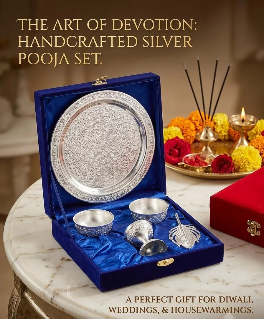 German Sliver Pooja Thali Premium Quality