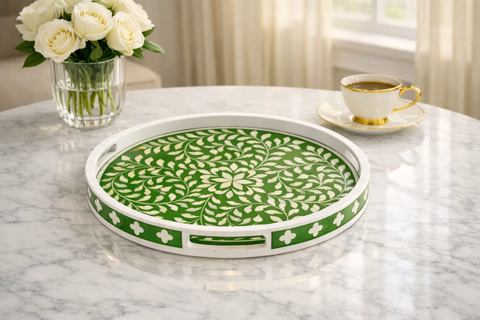 Bone Inlay Serving Tray Hindustan Exports Saif Khan Sarai