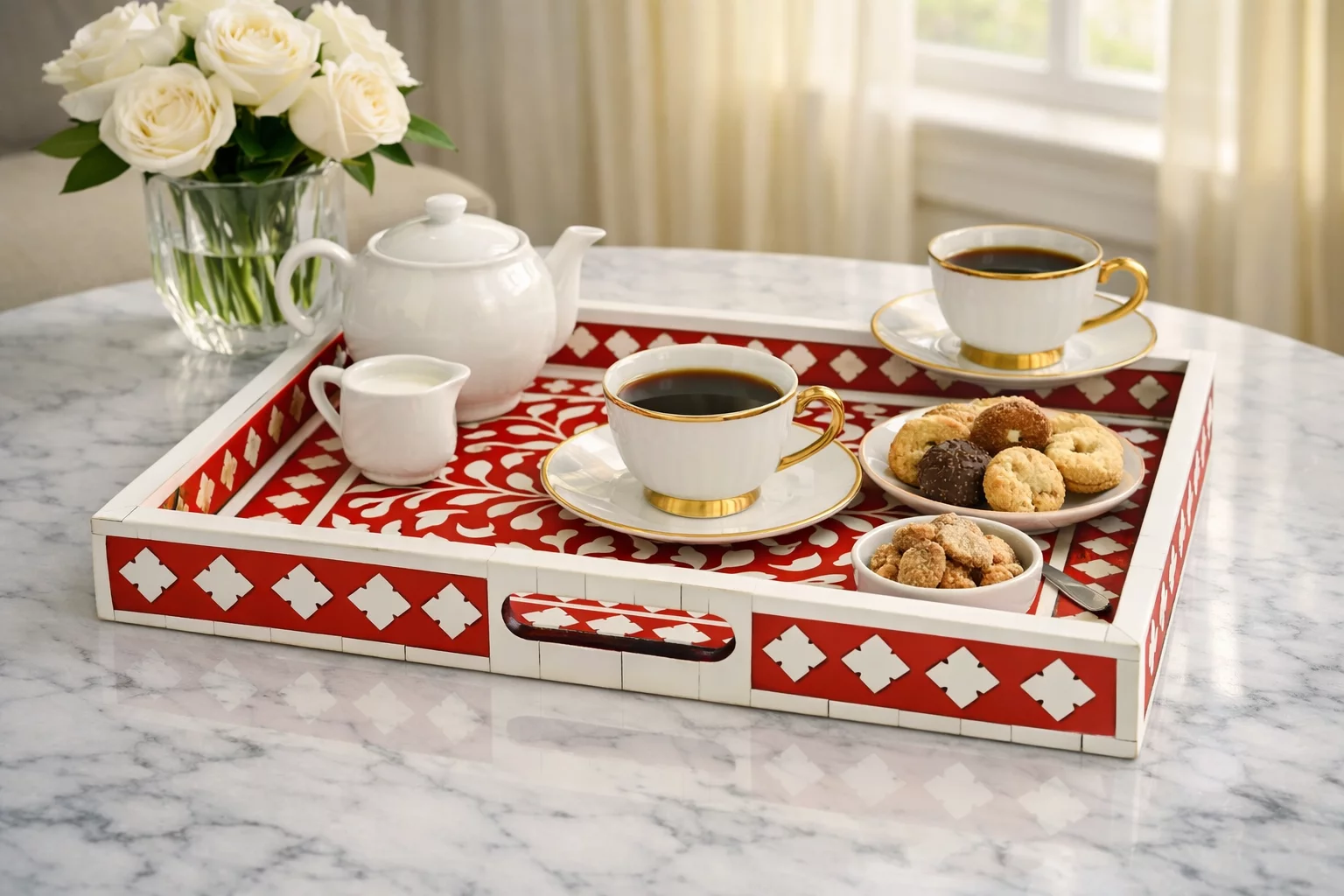 Bone Inlay Serving Tray