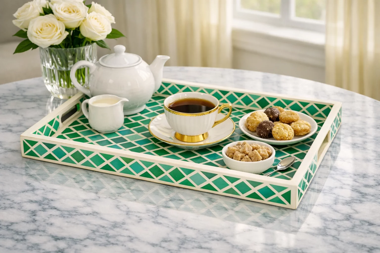 Bone Inlay Serving Tray
