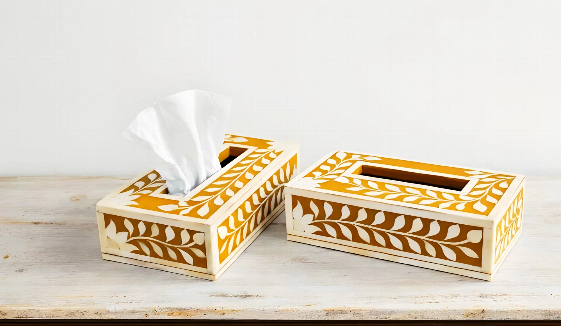 Bone Inlay Tissue Box