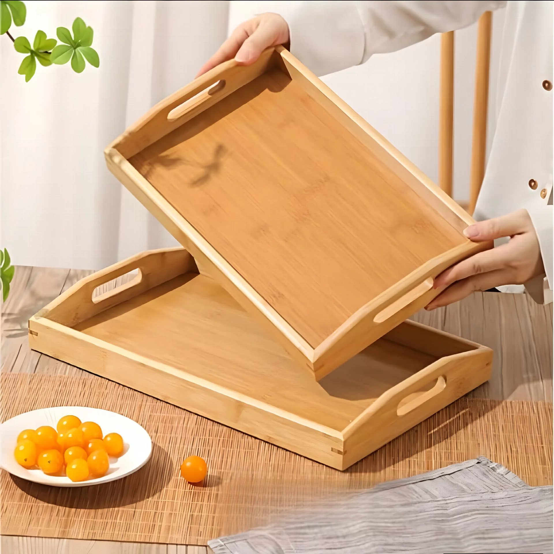 Handcrafted Wooden Serving Tray Hindustan Exports Saif Khan Sarai