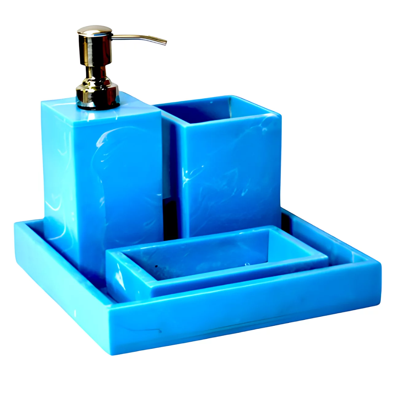 Handcrafted Resin Bathroom Accessory Set