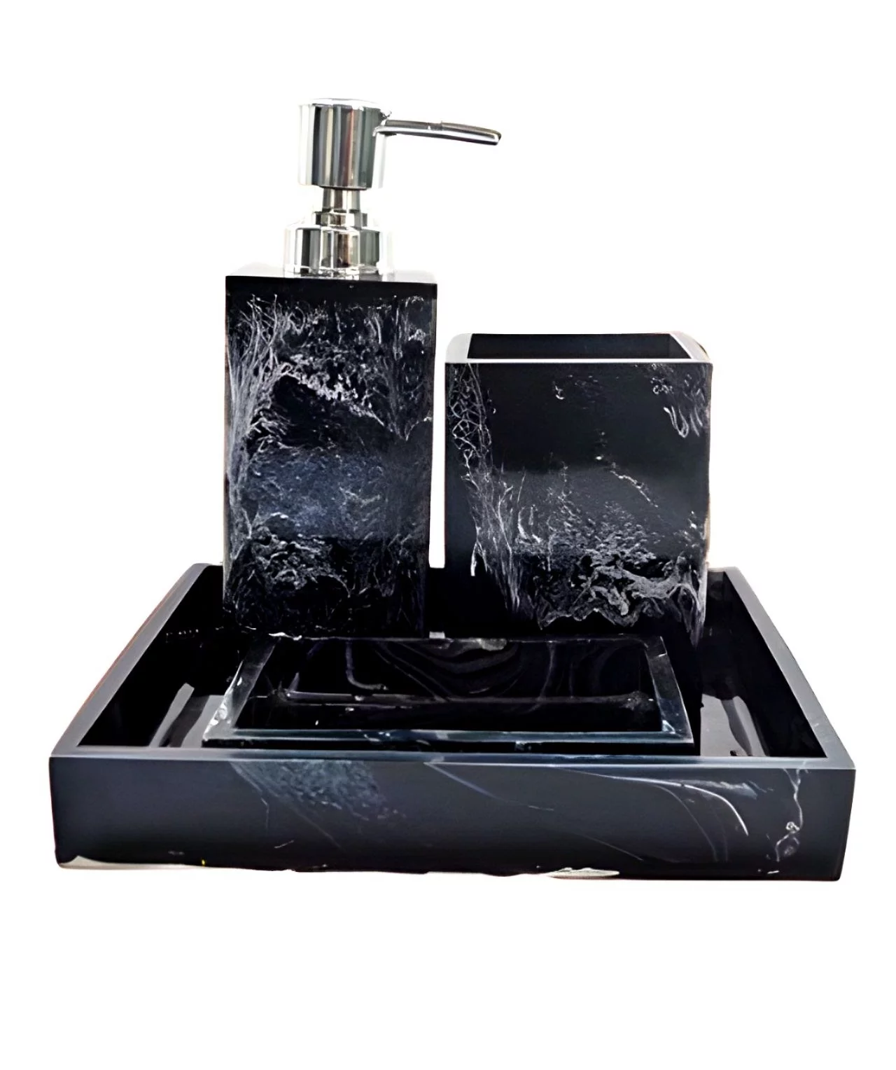 Handcrafted Resin Bathroom Accessory Set