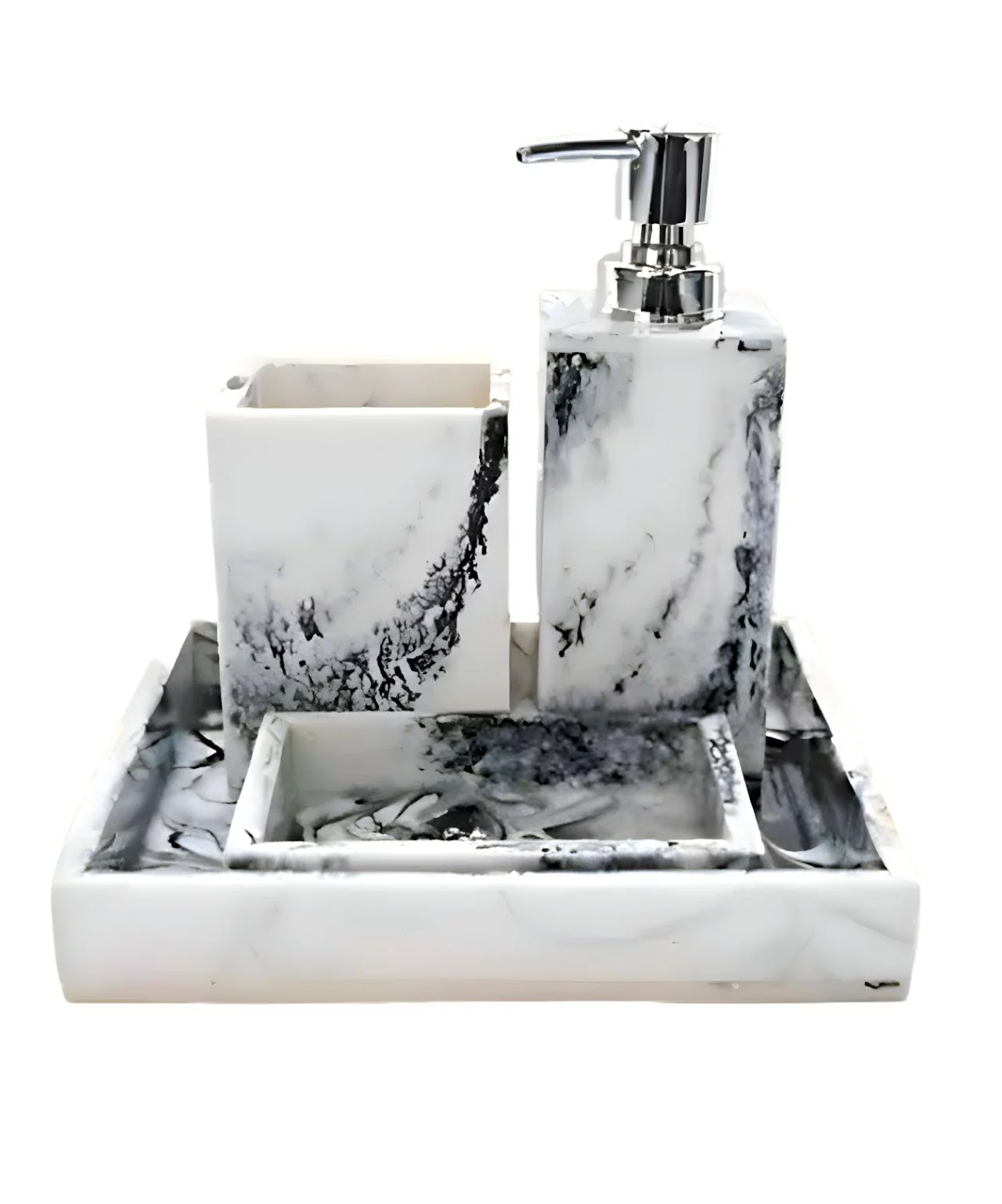 Handcrafted Resin Bathroom Accessory Set