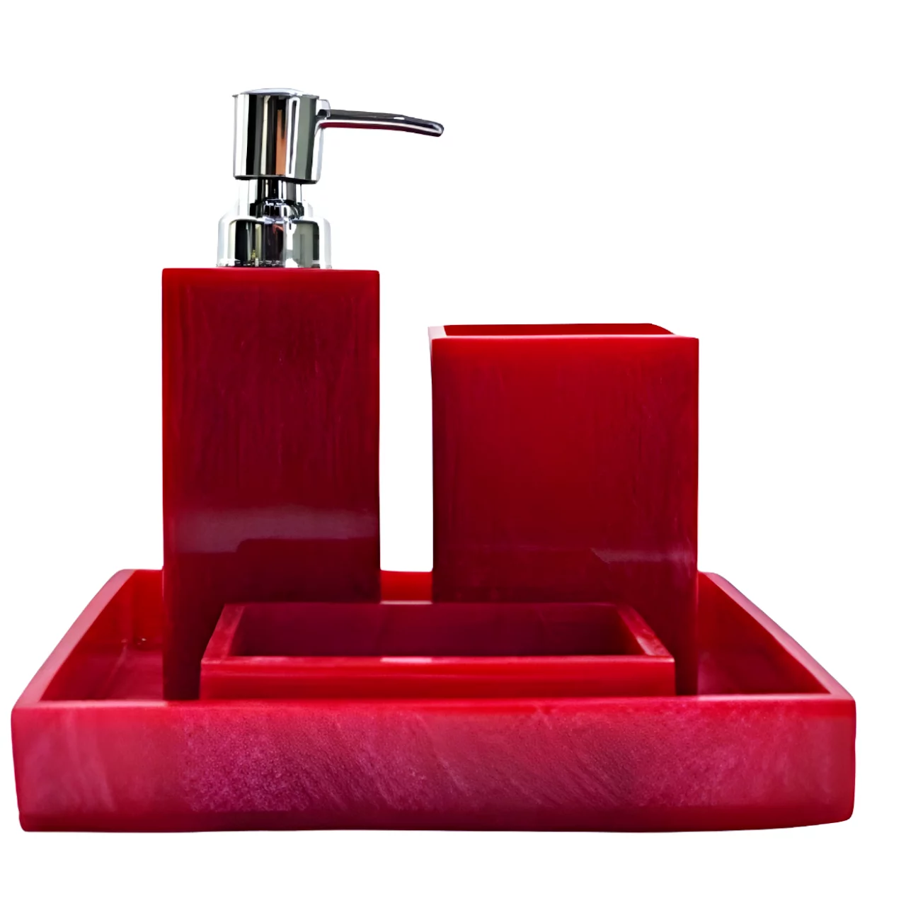 Handcrafted Resin Bathroom Accessory Set