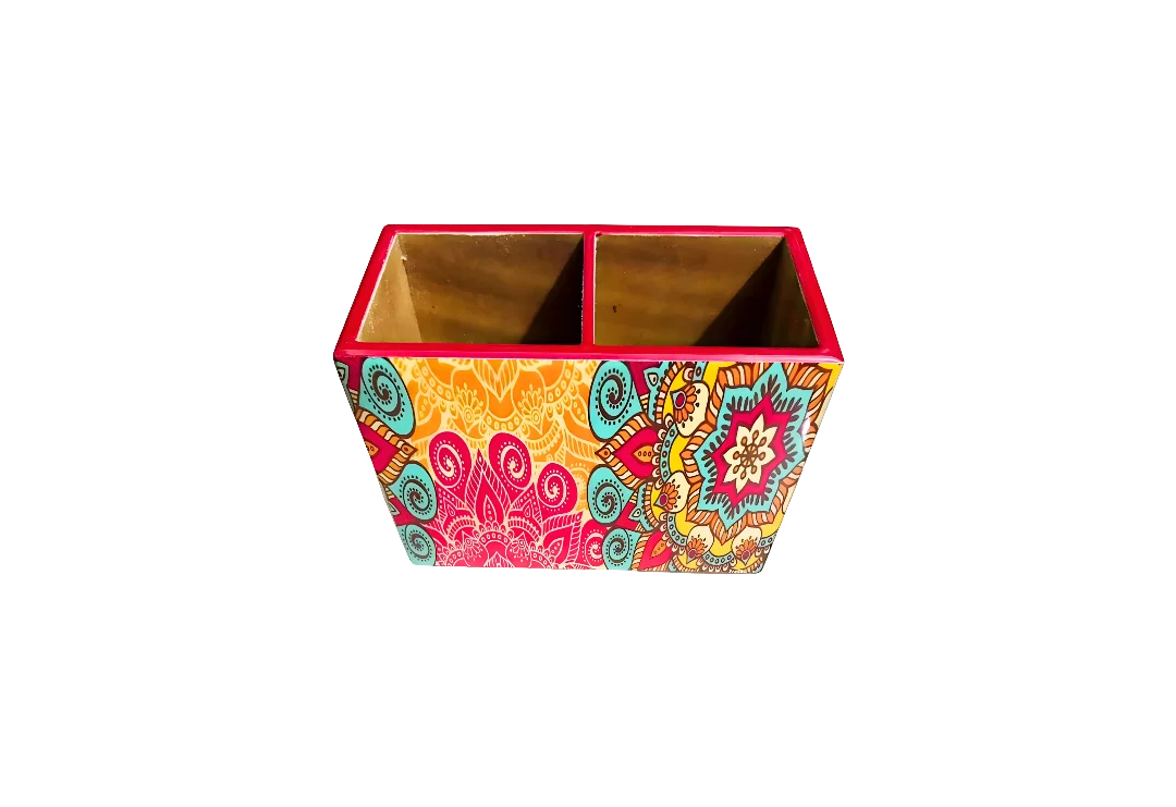 Handcrafted Floral Printed Wooden Dining Accessories Hindustan Exports Saif Khan Sarai