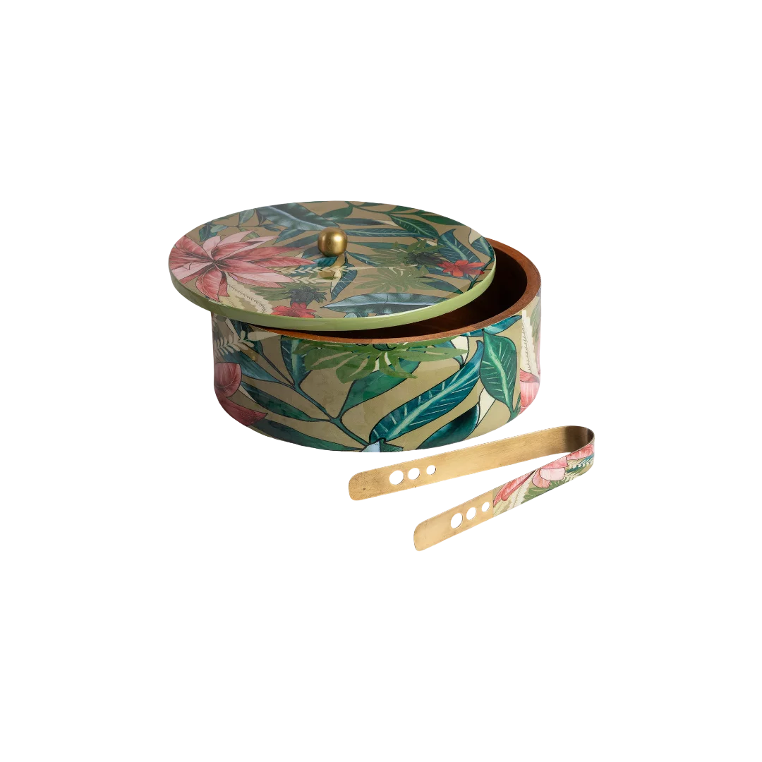 Handcrafted Floral Printed Wooden Dining Accessories