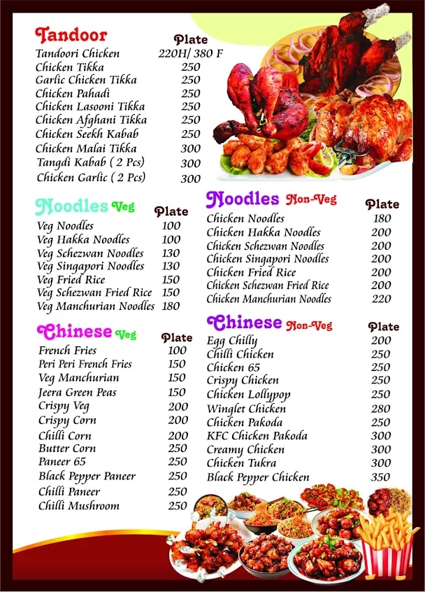 Full Menu New Bollywood Family Restaurant