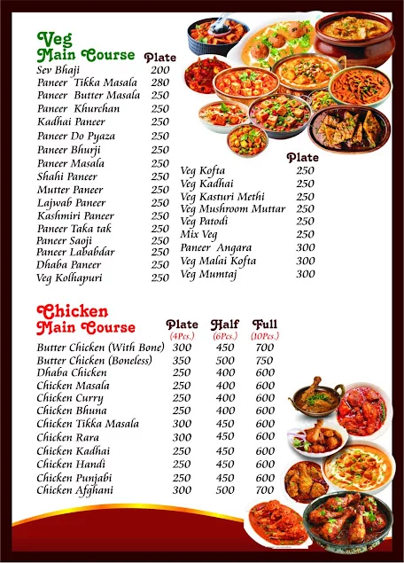 Full Menu New Bollywood Family Restaurant