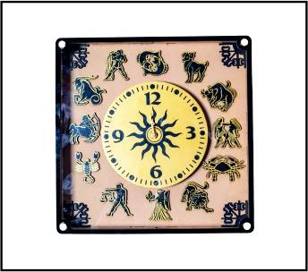 CRAFTEL Premium Brass Zodiac Rashi Wall Clock
