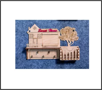 Kritziee Handcrafted MDF Wood Key Holder with Shelf & Mobile Stand – Wall-Mounted Organizer