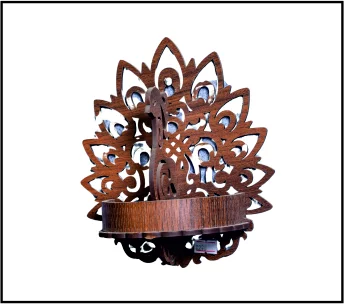 Kritziee Handcrafted MDF Wood Key Holder with Shelf & Mobile Stand – Wall-Mounted Organizer