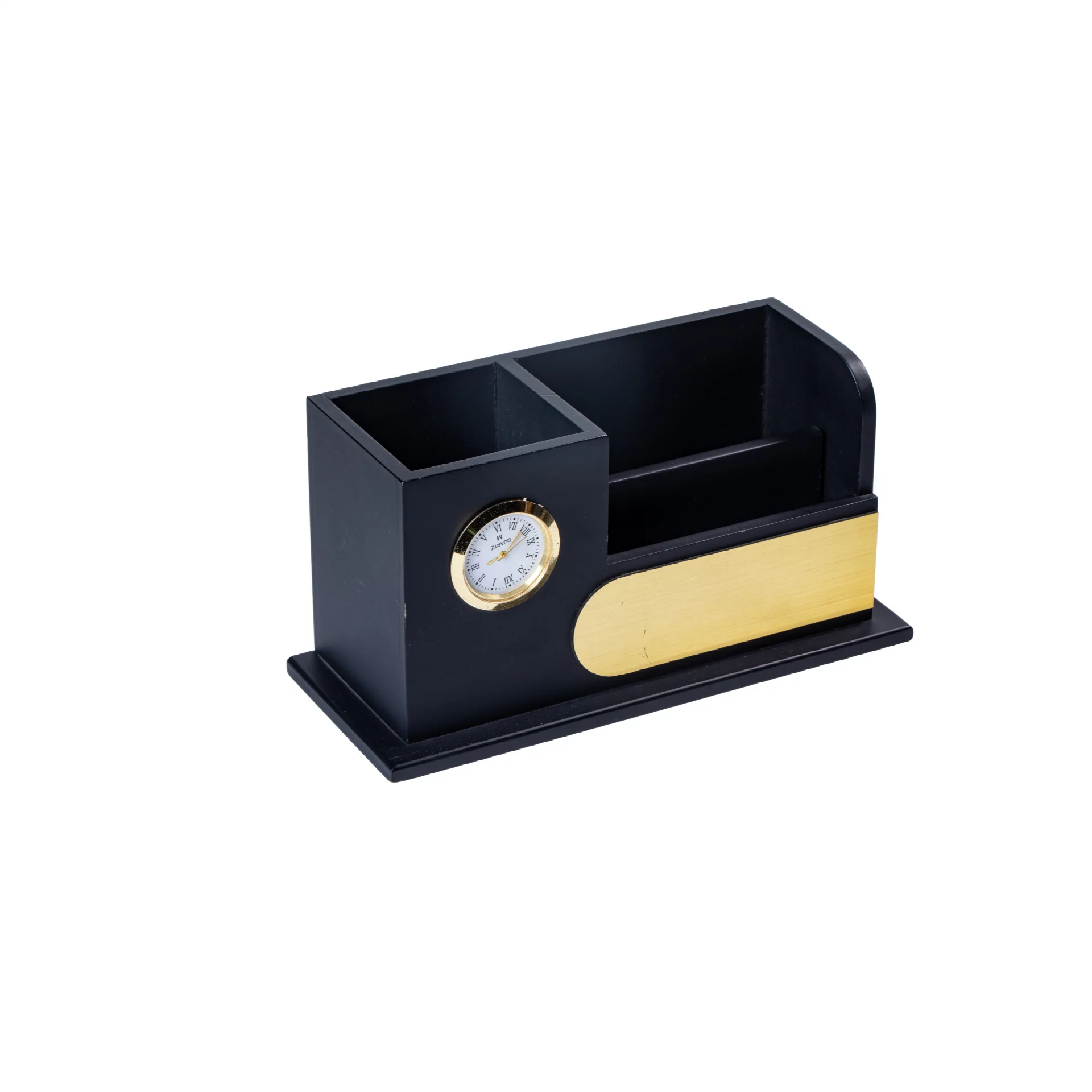 Deskart Premium Pen Holder Stand with Clock