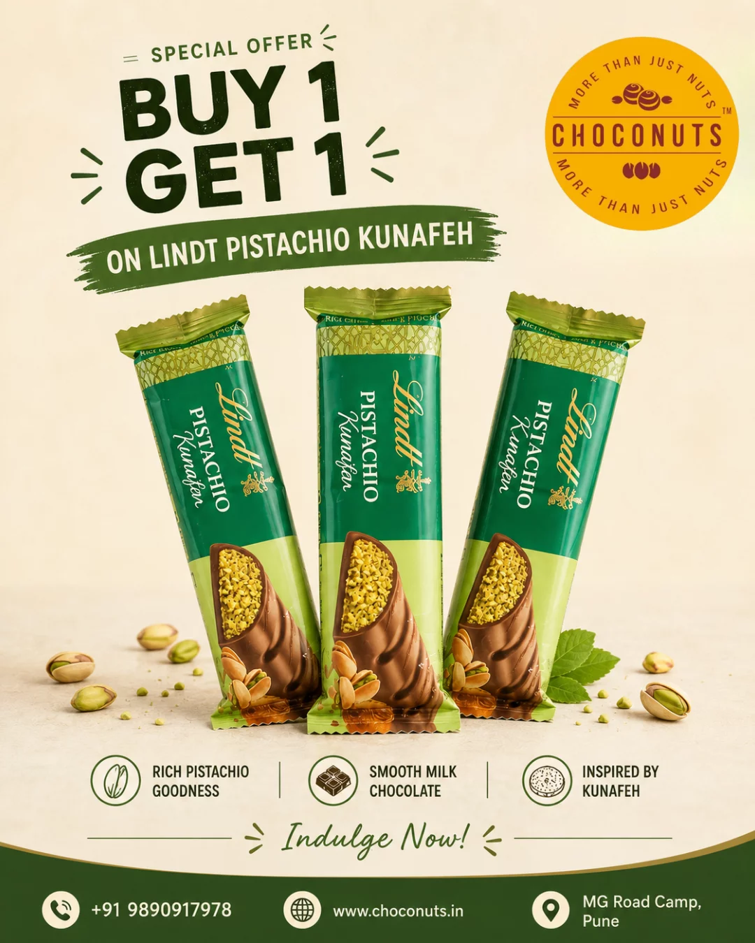 Lindt Milk Chocolate Bar Kunafa