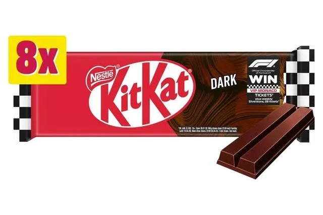KitKat 2 Finger Dark Chocolate Biscuit Bar, Multipack 8 x