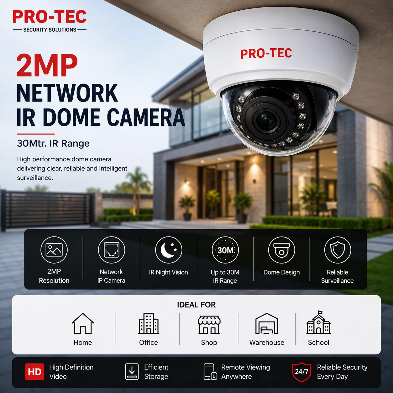 2MP  3MP 4MP 5 MP 8 MP Network IR Dome Camera – CCTV AMC in Visakhapatnam