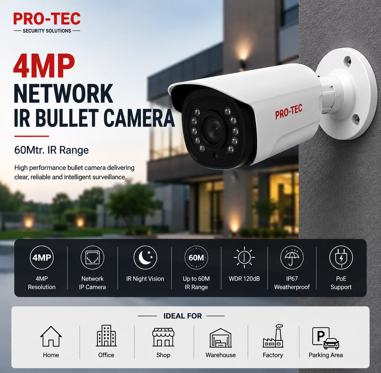 2MP 3MP 4MP 5MP 8 MP  Network IR Bullet Camera - CCTV AMC in Vizag