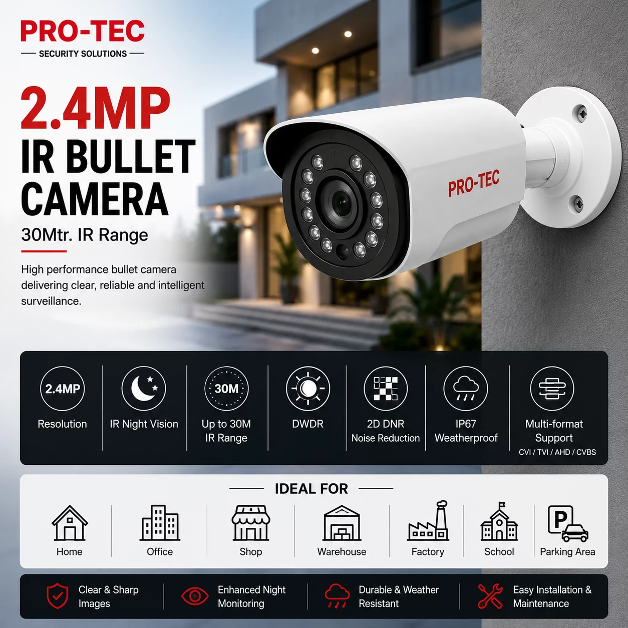 2.4MP 5 MP IR Bullet Camera – CCTV camera service in Visakhapatnam