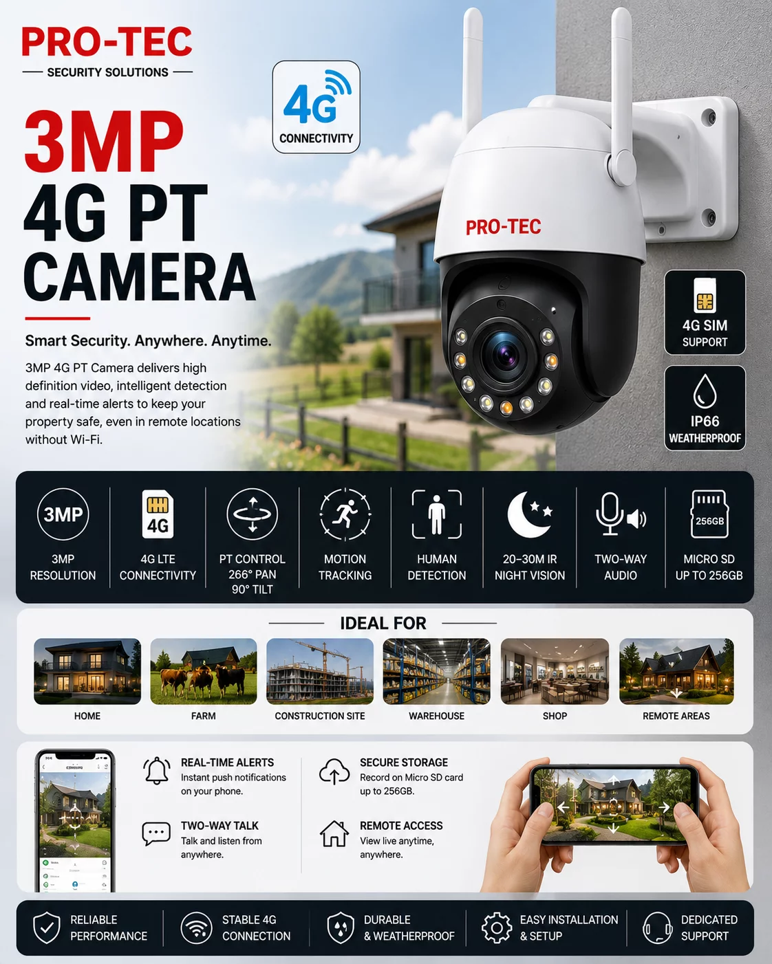 2MP 3MP 4G PT Camera - CCTV security systems in Vizag