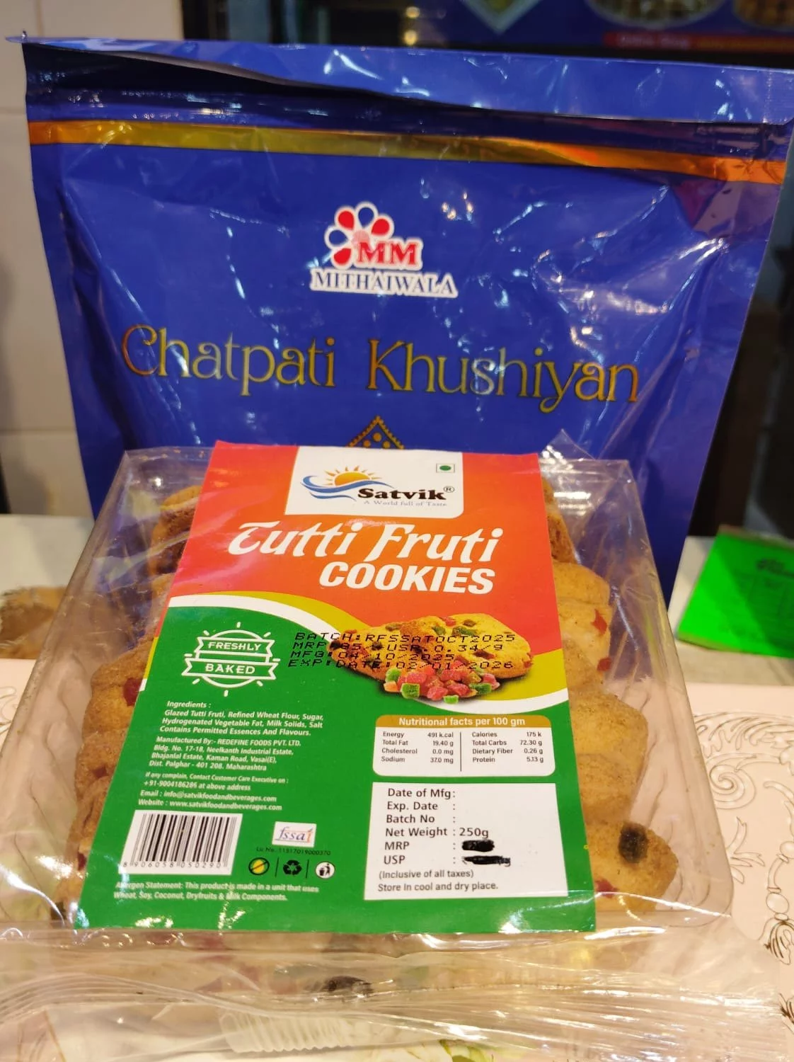 SATVIK TUTTI FRUTI COOKIES 250G Mumbai