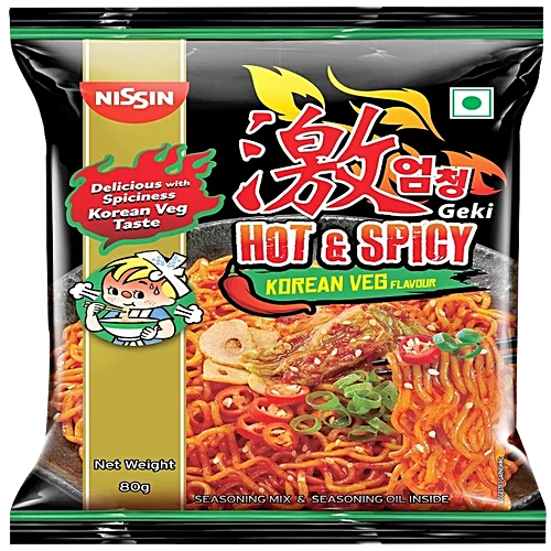Nissin Geki Hot & Spicy Korean Veg Flavour 80g