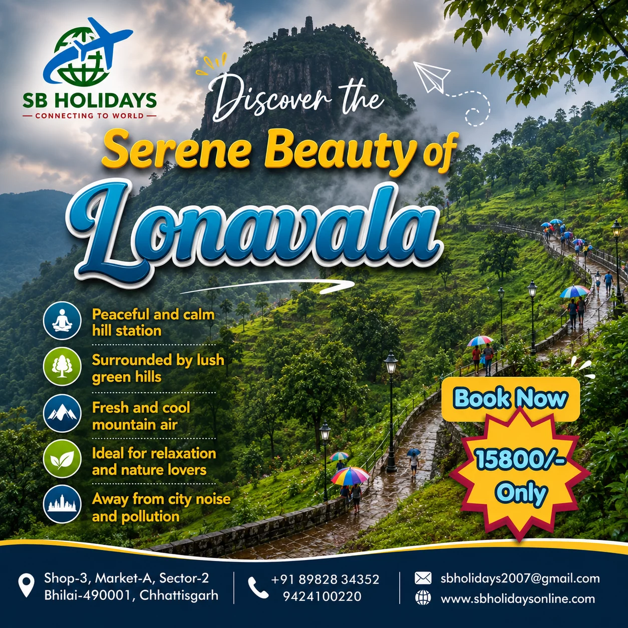 Lonavala Trip S B TRAVELS AND SERVICES SHOP NO 3 A MARKET SECTOR 2