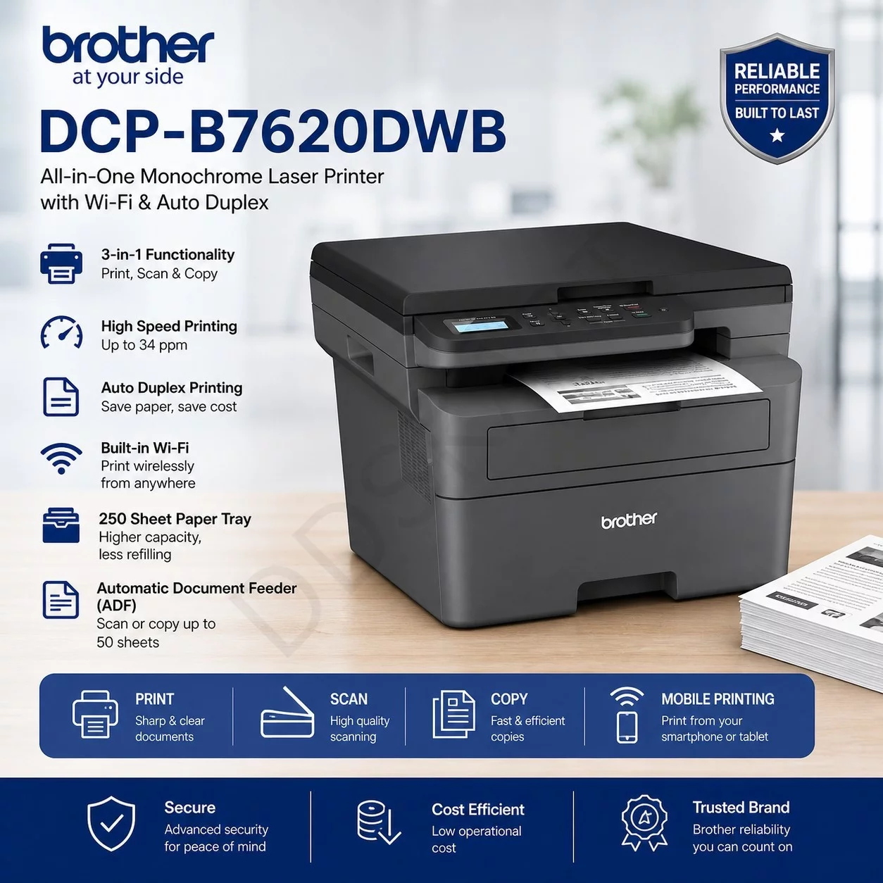 Brother DCP-B7620DWB Multi-Function (Print / Scan / Copy) CENTRONIX COMPUTERS 📍 M4, Navrang Plaza, 35, Sneh Nagar, Sapna Sangeeta Main Road, Indore (M.P.) – 452001