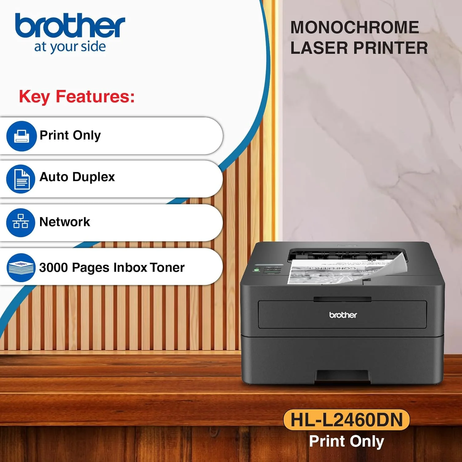 Brother HL-L2460DN Mono Laser Printer(Print Only)