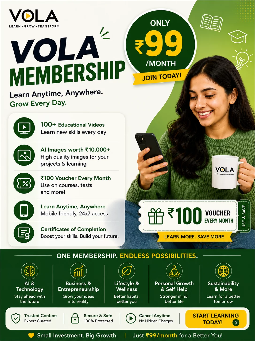 VOLA Membership @99/month Vocational Learning Academy Noida, Sector 99 Noida, Uttar Pradesh 201301, India