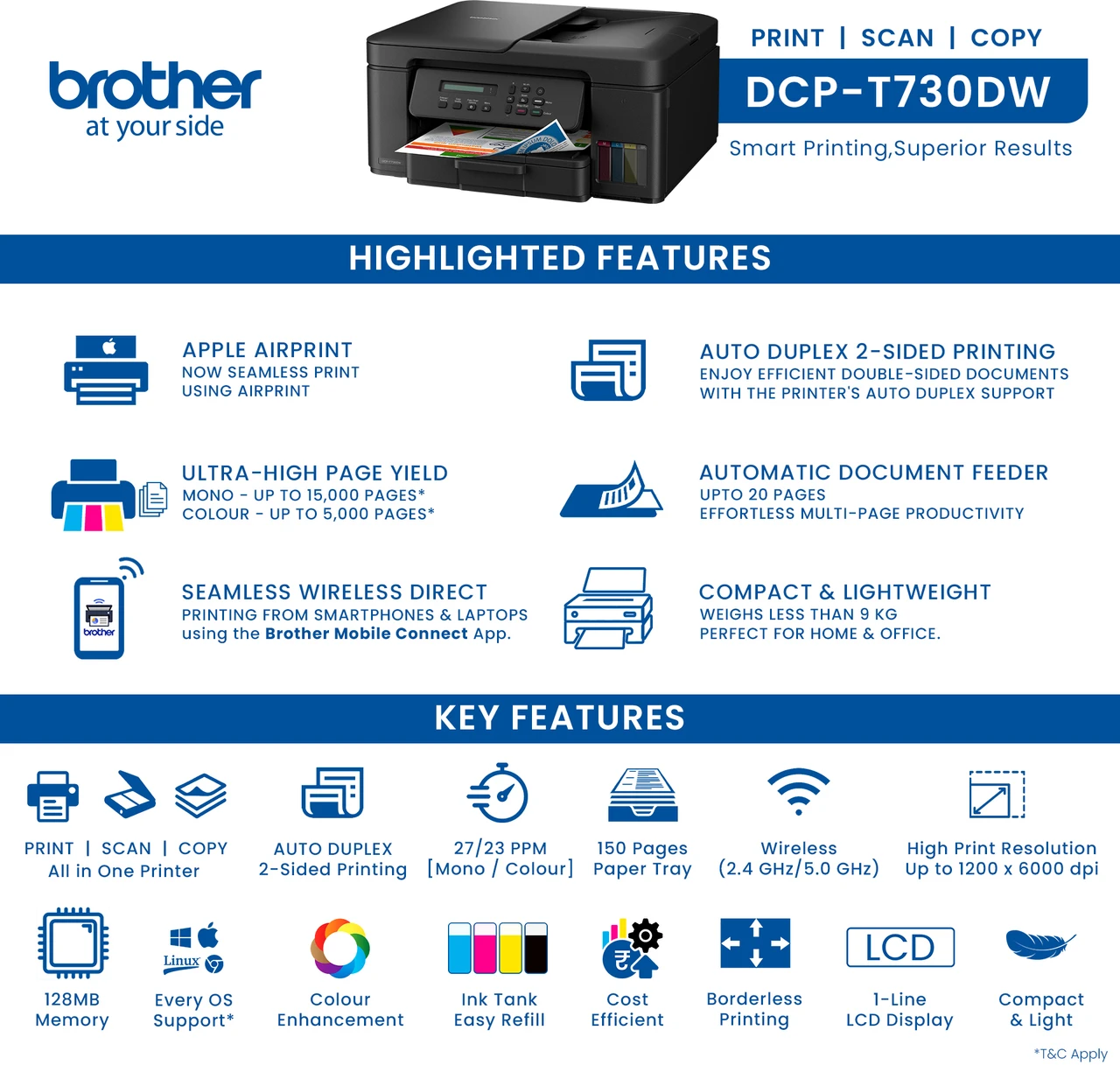 Brother DCP-T730DW Multifunction (Print / Scan / Copy) Ink Tank Printer CENTRONIX COMPUTERS 📍 M4, Navrang Plaza, 35, Sneh Nagar, Sapna Sangeeta Main Road, Indore (M.P.) – 452001