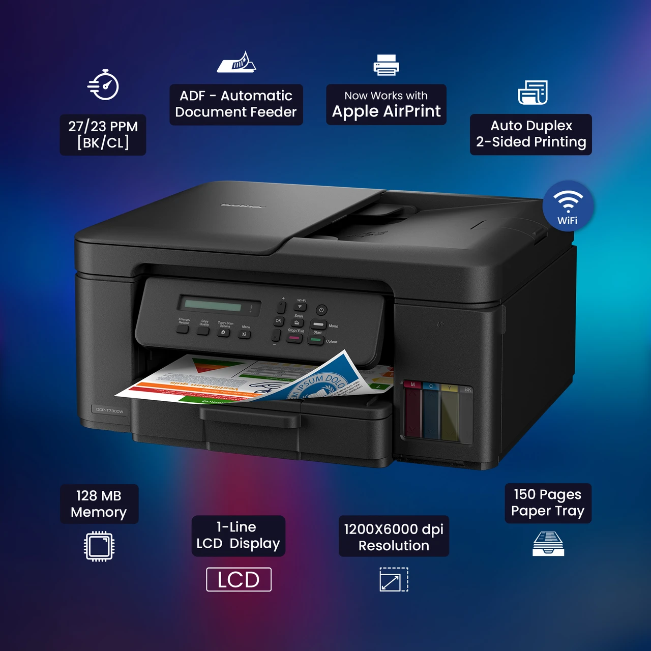 Brother DCP-T730DW Multifunction (Print / Scan / Copy) Ink Tank Printer