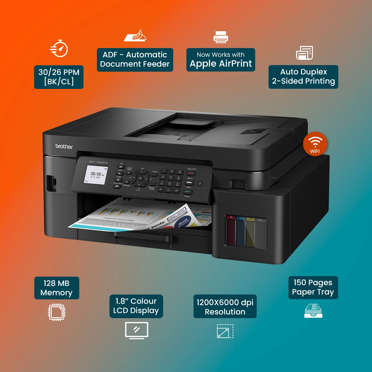 Brother MFC-T930DW Multifunction (Print / Scan / Copy / Fax) Ink Tank Printer