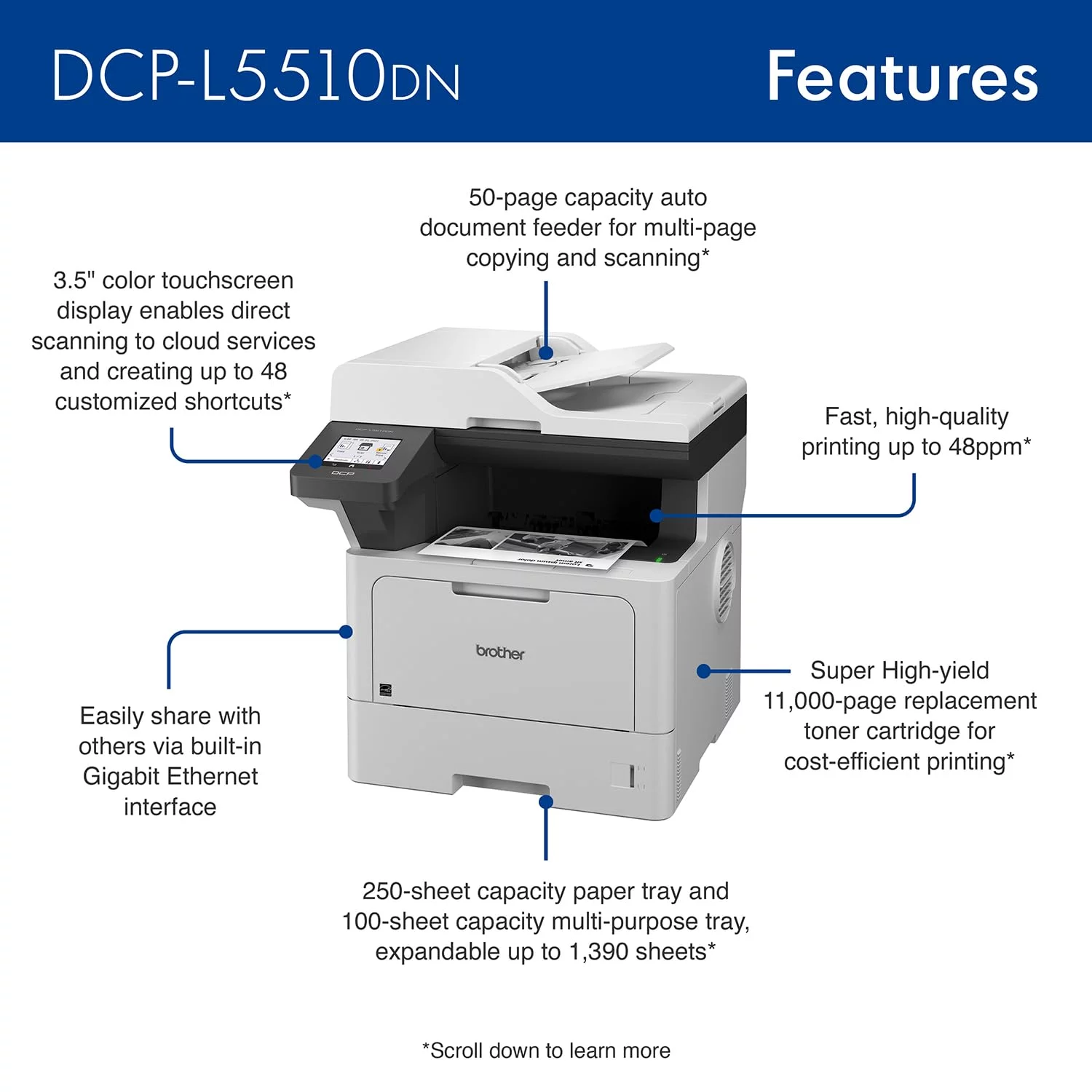 Brother DCP-L5510DN Multifunction Printers (Print / Scan / Copy)
