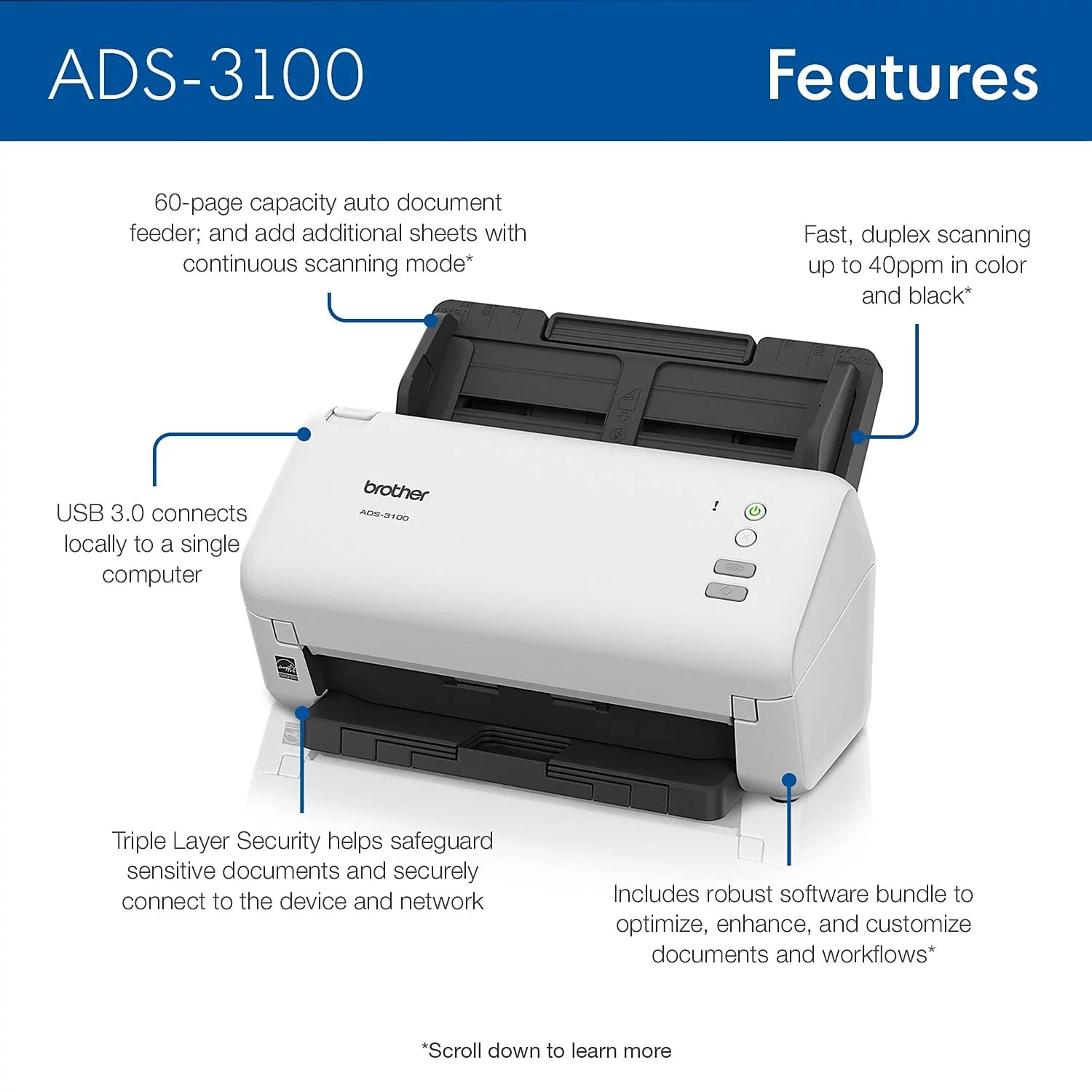 Brother ADS-3100 Document Scanners (scan)