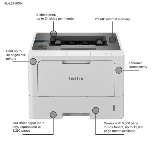 Brother HL-L5210DN Mono Laser Printer(Print Only)