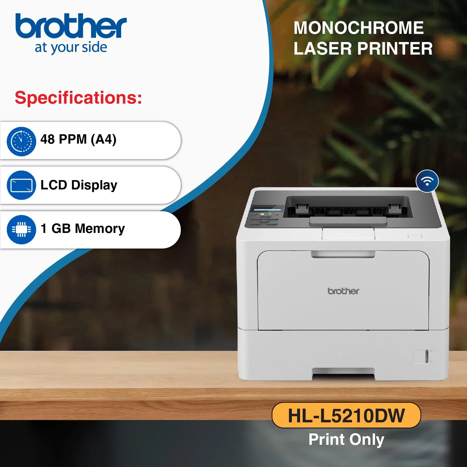 Brother HL-L5210DW Mono Laser Printer (Print Only)