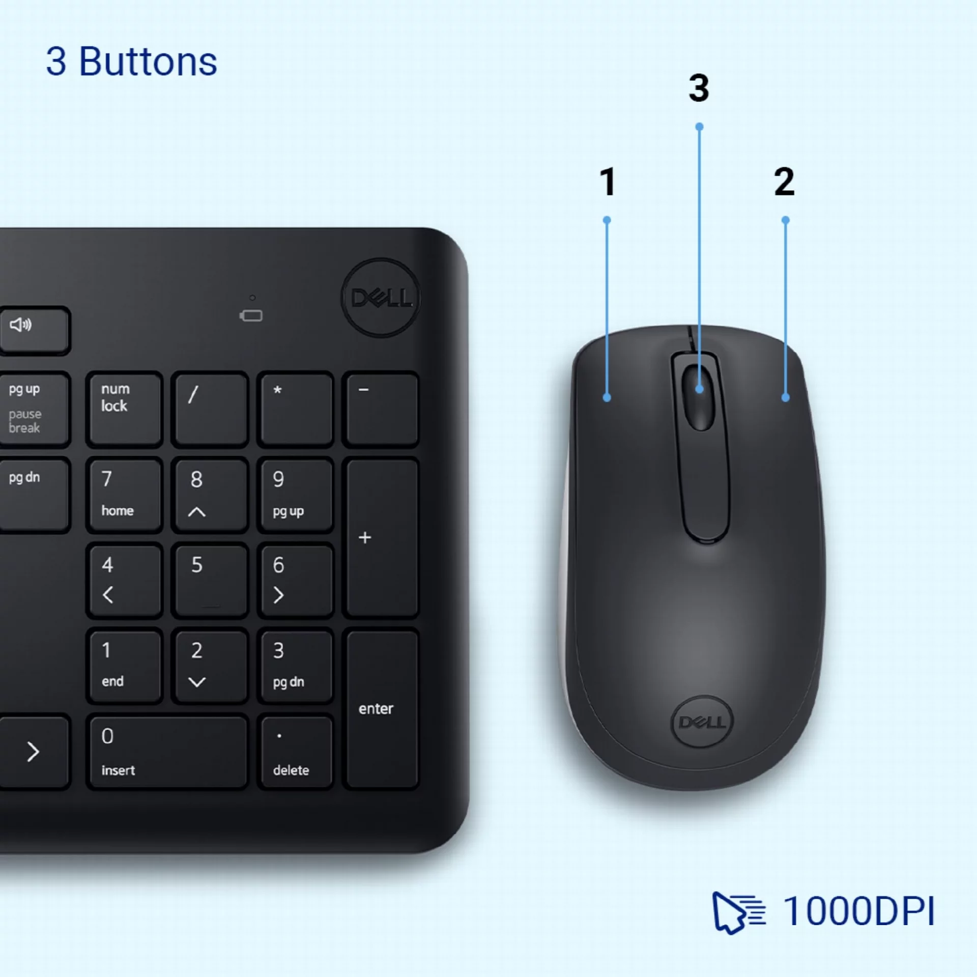 DELL KM-3322W Wireless Keyboard Mouse Set