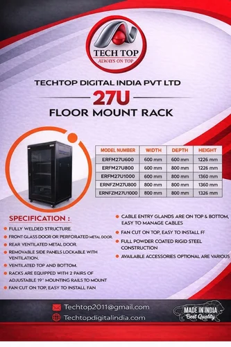 Tech Top 27U Floor Mount Rack CENTRONIX COMPUTERS 📍 M4, Navrang Plaza, 35, Sneh Nagar, Sapna Sangeeta Main Road, Indore (M.P.) – 452001
