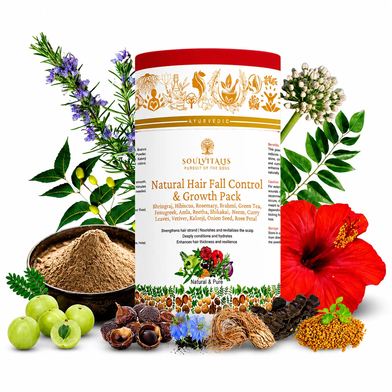 Natural Hair Fall Control & Growth Pack Soulvitalis - Herbal And Ayurvedic Products Bangalore Sarjapur, Bengaluru, Karnataka 560035, India