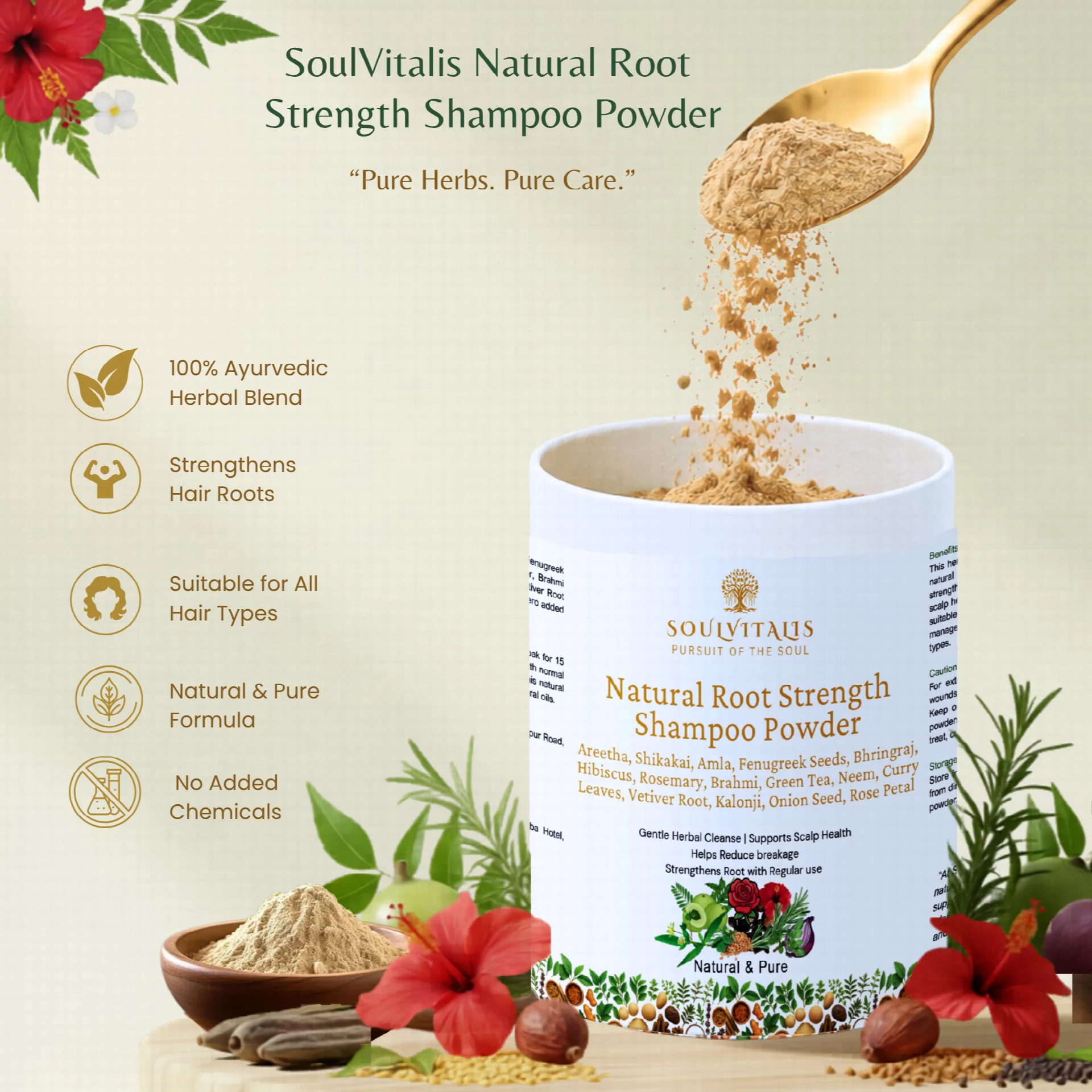 Natural Root Strength Shampoo Powder
