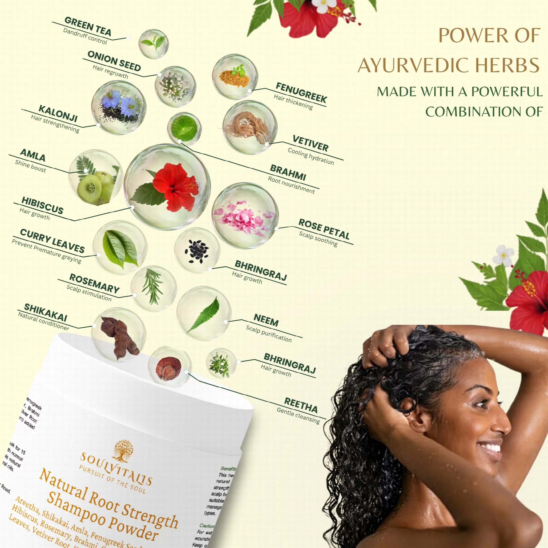 Natural Root Strength Shampoo Powder