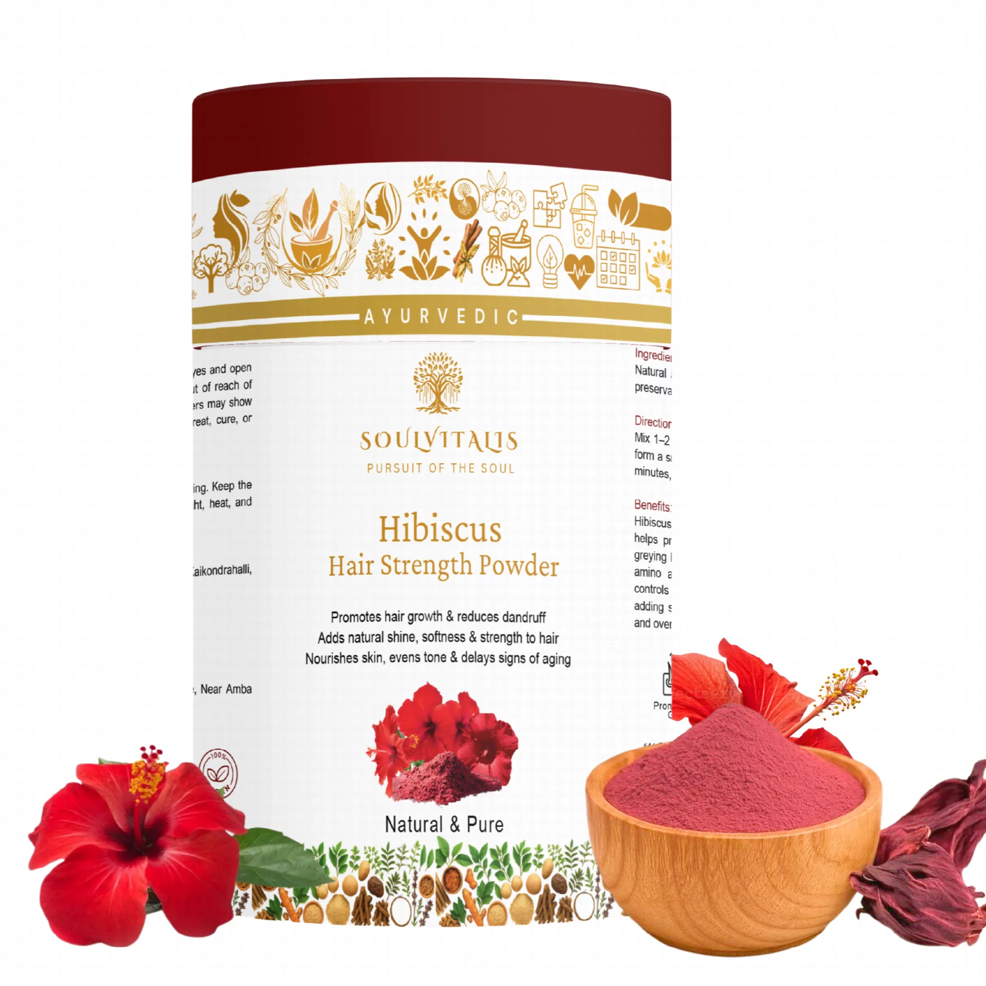 Hibiscus Hair Strength Powder Soulvitalis - Herbal And Ayurvedic Products Bangalore Sarjapur, Bengaluru, Karnataka 560035, India