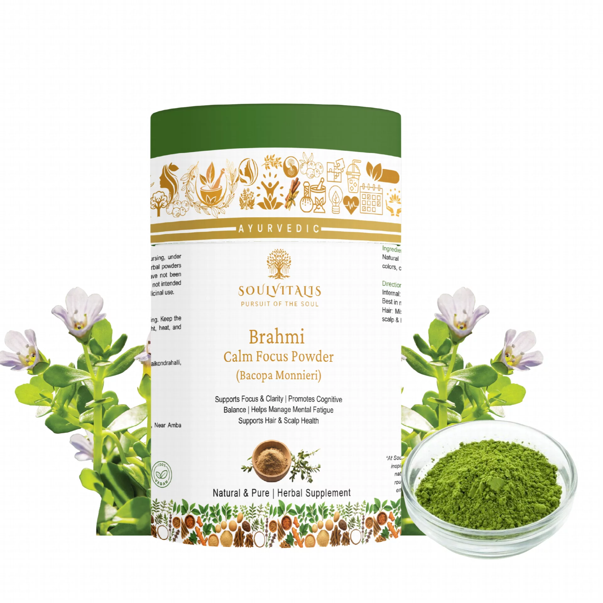 Brahmi Calm Focus Powder Soulvitalis - Herbal And Ayurvedic Products Bangalore Sarjapur, Bengaluru, Karnataka 560035, India