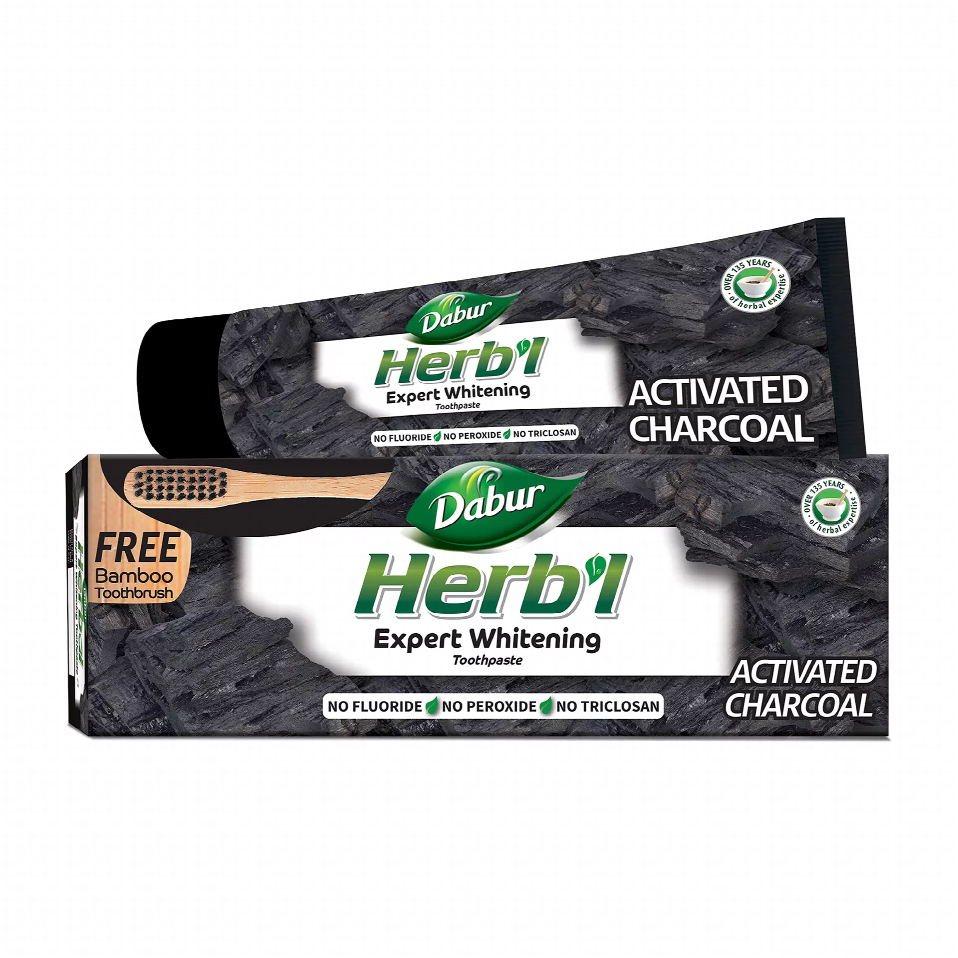 DABUR HERBL ACTIVATED CHARCOAL TOOTHPASTE FREE BAMBOO
