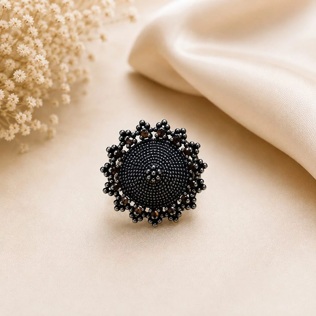 Black Oxidized Oversized Circular Statement Ring Kairavi Vijay Nagar, Indore, Madhya Pradesh 452010, India