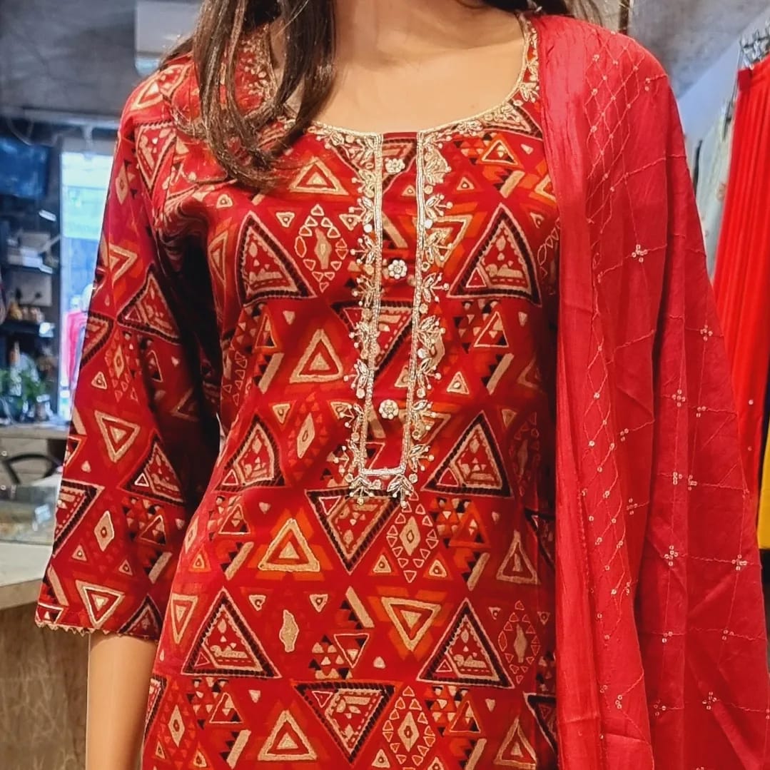 Red suit | PRIYA GARG | G-32, Ashirwad Complex KANADIA Road, Indore.