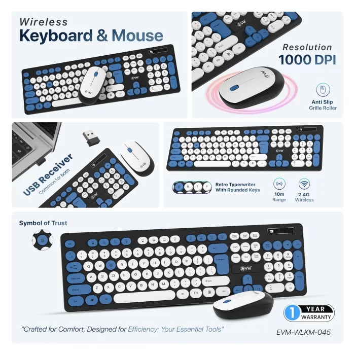 EVM WLKM-045 Wireless Keyboard Mouse Set